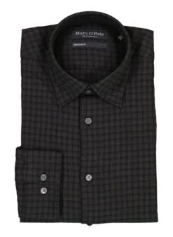 Marc O'Polo, Hemd, Regular Fit, Bio Baumwolle, Schwarz Kariert
