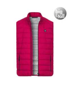 Marc O'Polo, Steppweste, Big&Tall, Mikrofaser, Karmesinrot