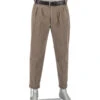 Alberto, Bundfaltenhose Ted, Wide Fit, Baumwoll-Stretch, Cropped, Braun Meliert