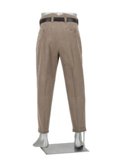 Alberto, Bundfaltenhose Ted, Wide Fit, Baumwoll-Stretch, Cropped, Braun Meliert 3 Alberto, Bundfaltenhose Ted, Wide Fit, Baumwoll-Stretch, Cropped, Braun Meliert -Herrenausstatter Verkaufe 452086 norm3