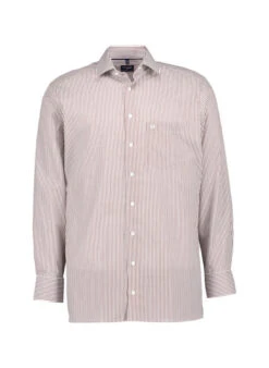 OLYMP, Hemd, Modern Fit, Baumwolle, Braun-weiß Gestreift