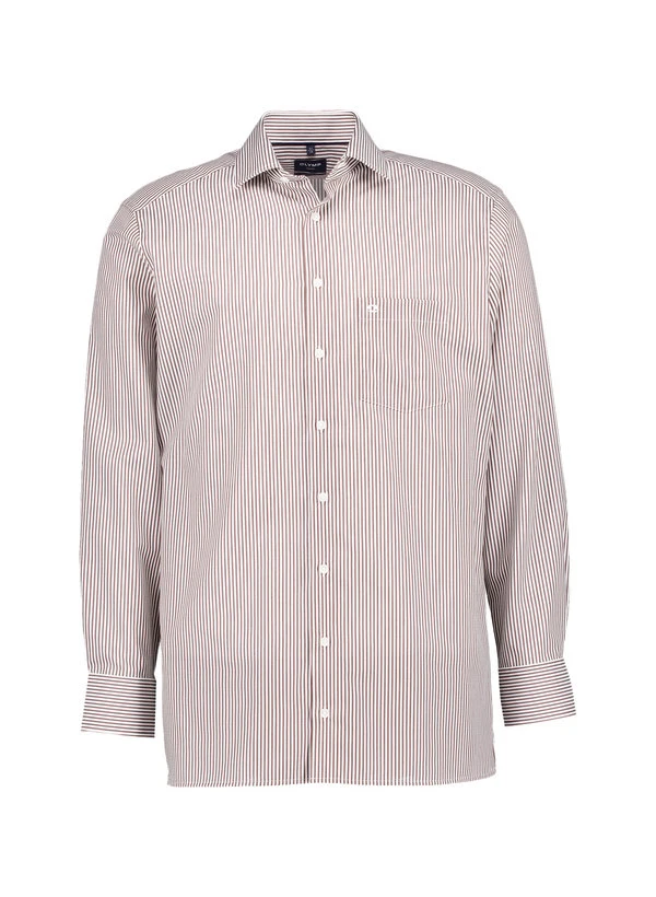 OLYMP, Hemd, Modern Fit, Baumwolle, braun-weiß gestreift OLYMP, Hemd, Modern Fit, Baumwolle, Braun-weiß Gestreift -Herrenausstatter Verkaufe 452128 norm