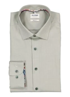 OLYMP, Hemd, Body Fit, Baumwoll-Stretch, Extra Langer Arm, Kitt