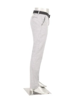 Alberto, Chino Lou, Regular Fit, Baumwolle, Hellgrau Meliert -Herrenausstatter Verkaufe 452286 norm2