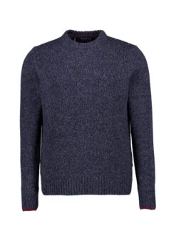 MAERZ Muenchen, Pullover, Merinowolle Extrafein, Navy Meliert