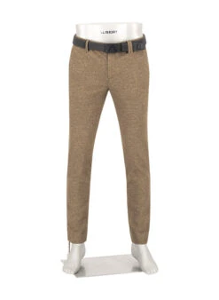 Alberto, Hose Rob, Slim Fit, Jersey, Braun-beige-ocker Gemustert