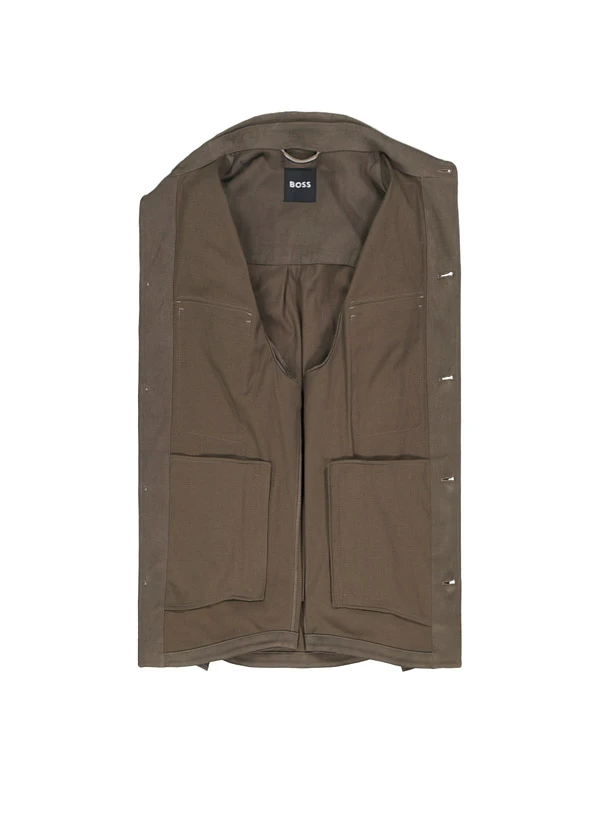 BOSS Black, Overshirt, Relaxed Fit, Baumwoll-Stretch, braun BOSS Black, Overshirt, Relaxed Fit, Baumwoll-Stretch, Braun -Herrenausstatter Verkaufe 452372 norm3