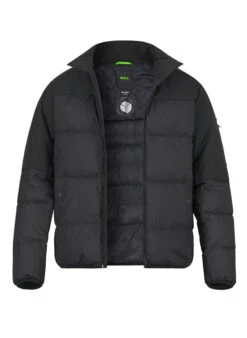 BOSS Green, Daunenjacke Block-X, Mikrofaser Wasserabweisend, Schwarz