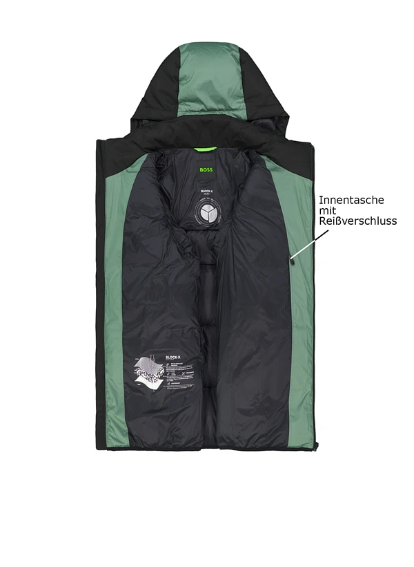 BOSS Green, Daunenjacke Block-X, Mikrofaser wasserabweisend, grün BOSS Green, Daunenjacke Block-X, Mikrofaser Wasserabweisend, Grün -Herrenausstatter Verkaufe 452551 norm3