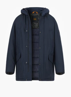 BOSS Orange, Parka Osiass, Mikrofaser Wasserabweisend, Dunkelblau