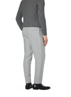 BOSS Black, Bundfaltenhose Perin, Mikrofaser, Hellgrau Meliert -Herrenausstatter Verkaufe 452556 norm2