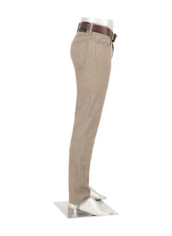 Alberto, Hose Pipe, Regular Fit, Baumwoll-Stretch, Braun Meliert -Herrenausstatter Verkaufe 452559 norm2