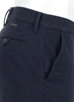 Alberto, Chino Lou, Regular Fit, Baumwolle, Navy Meliert -Herrenausstatter Verkaufe 452560 norm5
