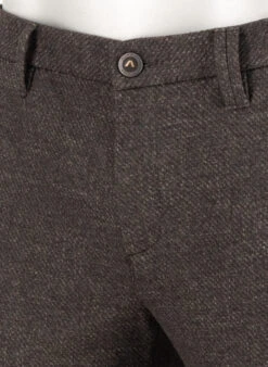 Alberto, Hose Rob, Slim Fit, Jersey, Mokka-salbei-beige Gemustert -Herrenausstatter Verkaufe 452561 norm4