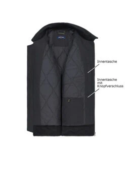 Fred Perry, Jacke, Baumwolle Wattiert, Schwarz -Herrenausstatter Verkaufe 452996 norm3